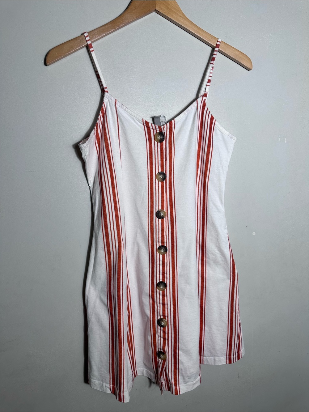 ASOS White Camisole Dress with Rust-Red Stripes